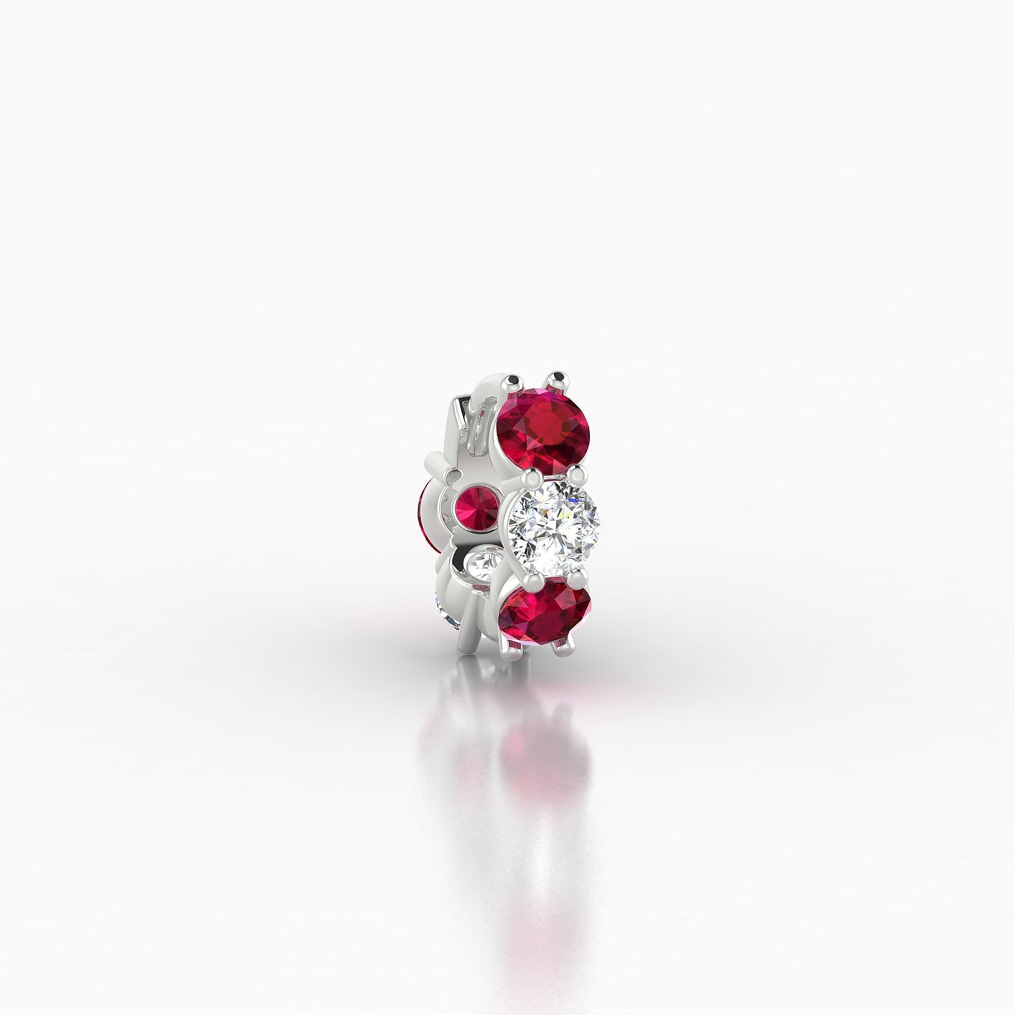 Diana | 18k White Gold 5 mm Ruby & Diamond Hoop Piercing