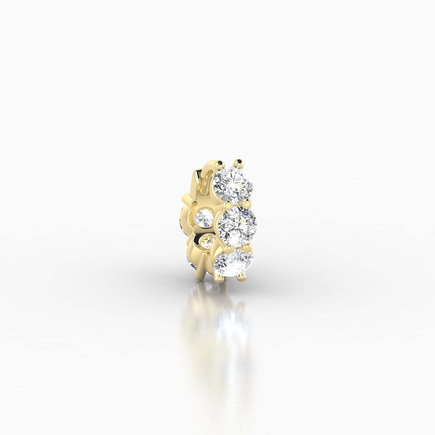 Diana | 18k Yellow Gold 5 mm Diamond Hoop Piercing