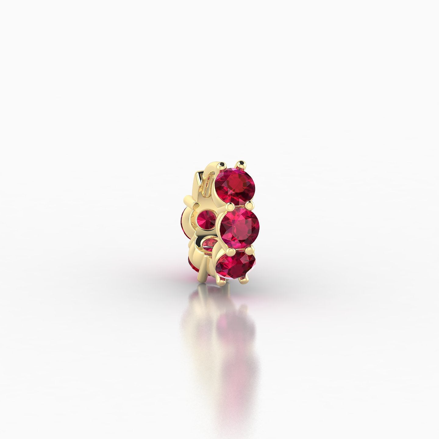 Diana | 18k Yellow Gold 5 mm Ruby Hoop Piercing