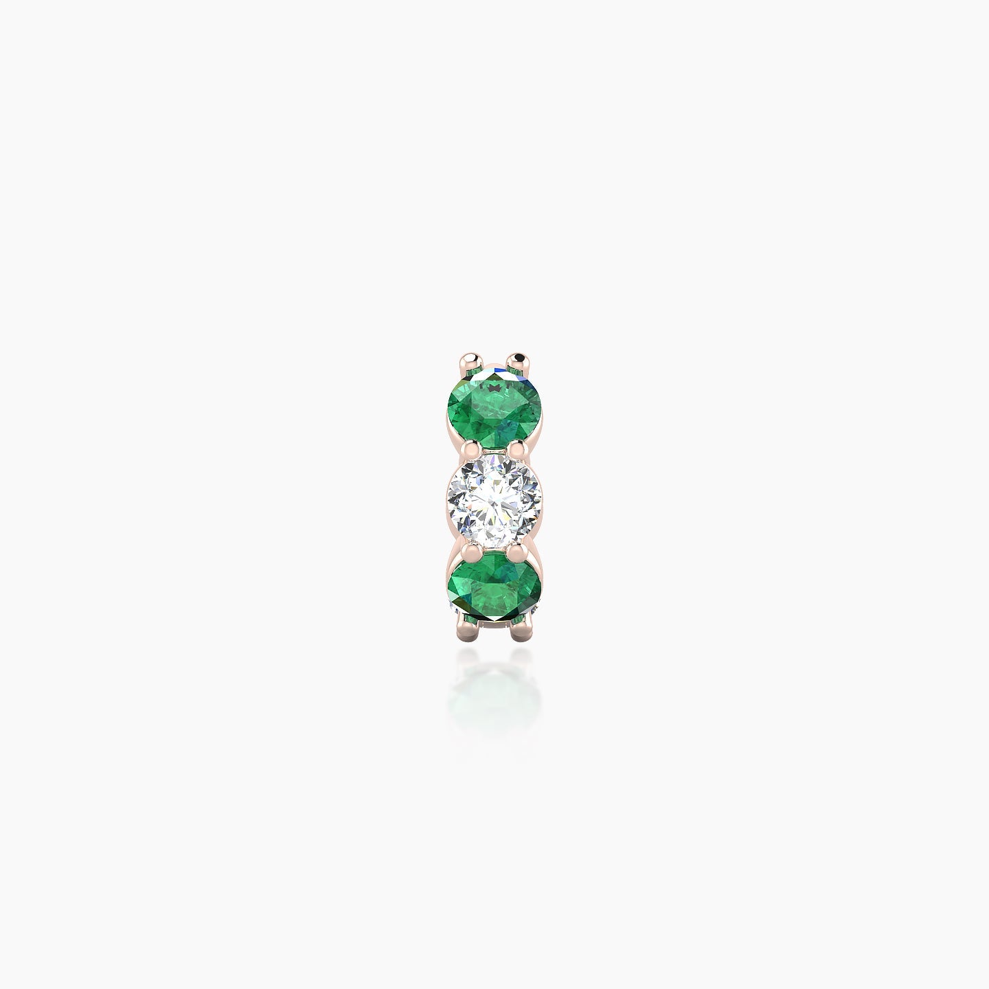 Diana | 18k Rose Gold 5 mm Emerald & Diamond Hoop Piercing