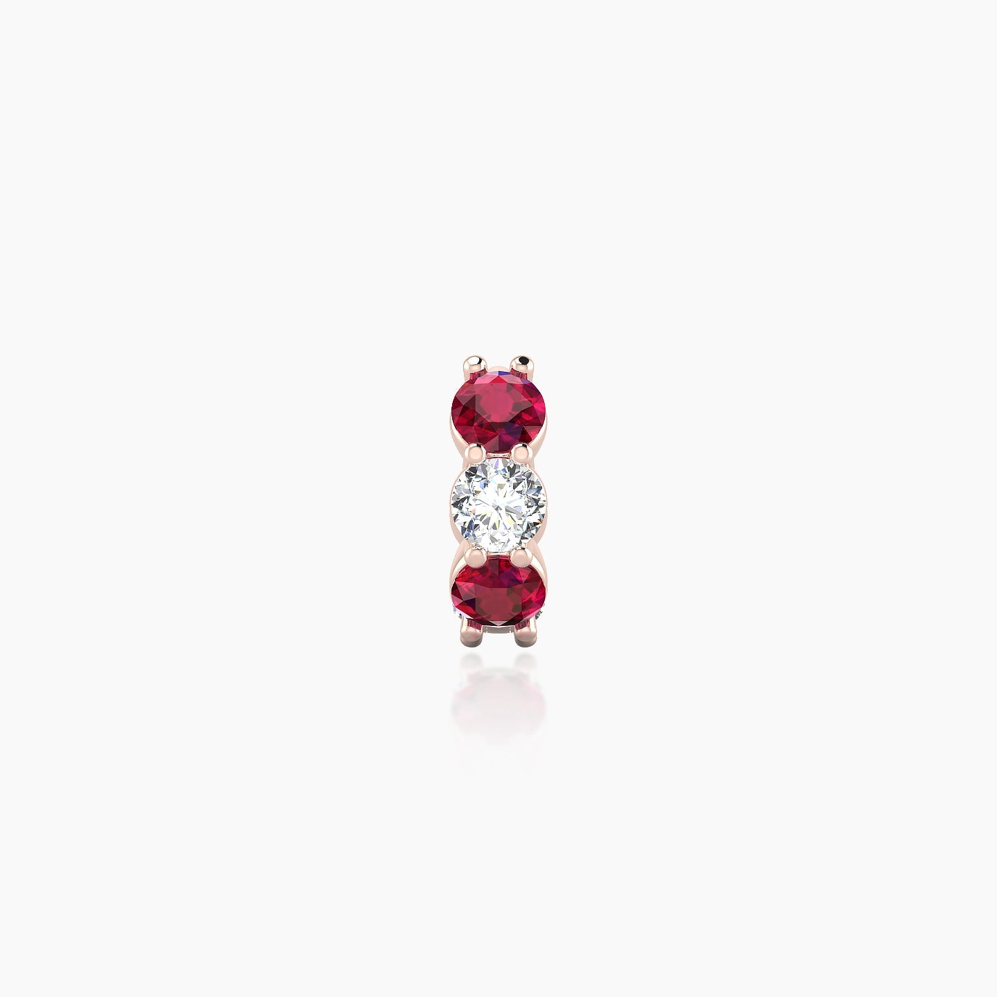 Diana | 18k Rose Gold 5 mm Ruby & Diamond Hoop Piercing