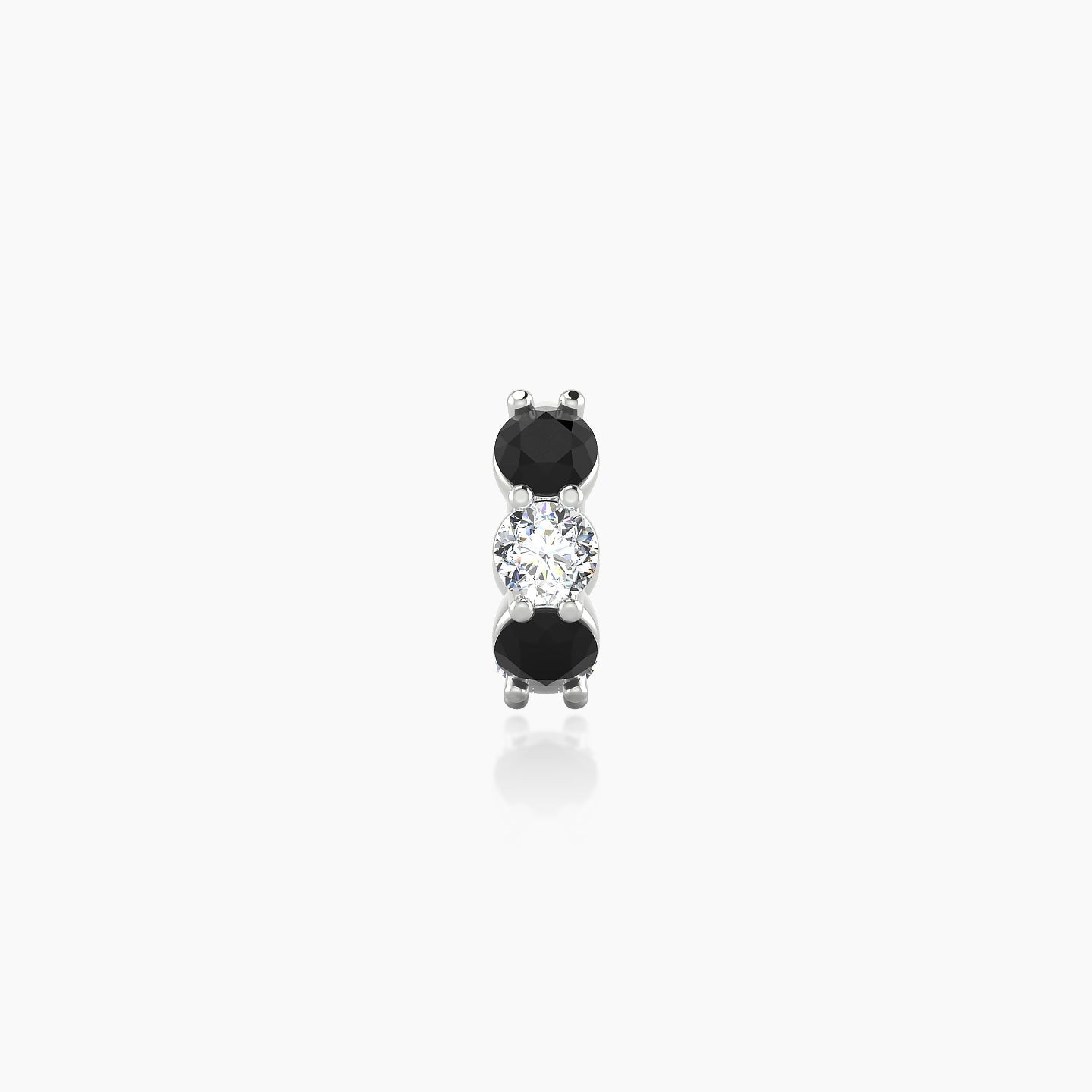 Diana | 18k White Gold 5 mm Black Diamond & Diamond Hoop Piercing