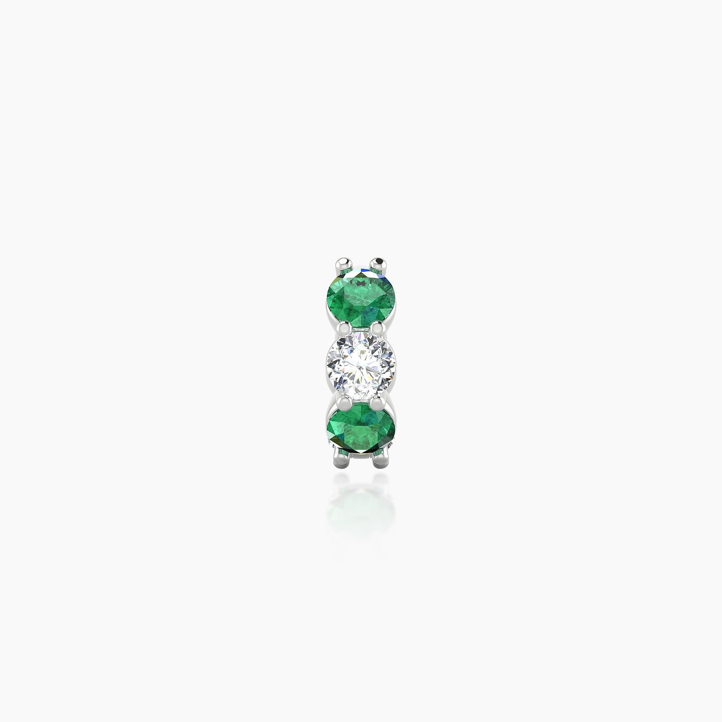 Diana | 18k White Gold 5 mm Emerald & Diamond Hoop Piercing