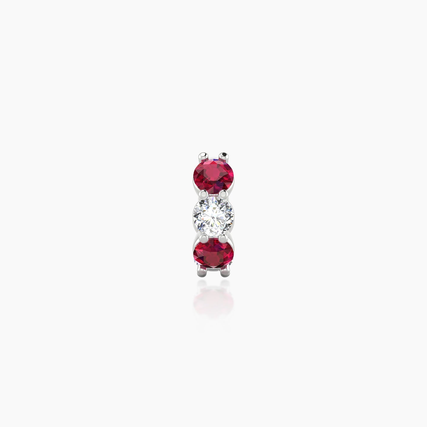 Diana | 18k White Gold 5 mm Ruby & Diamond Hoop Piercing