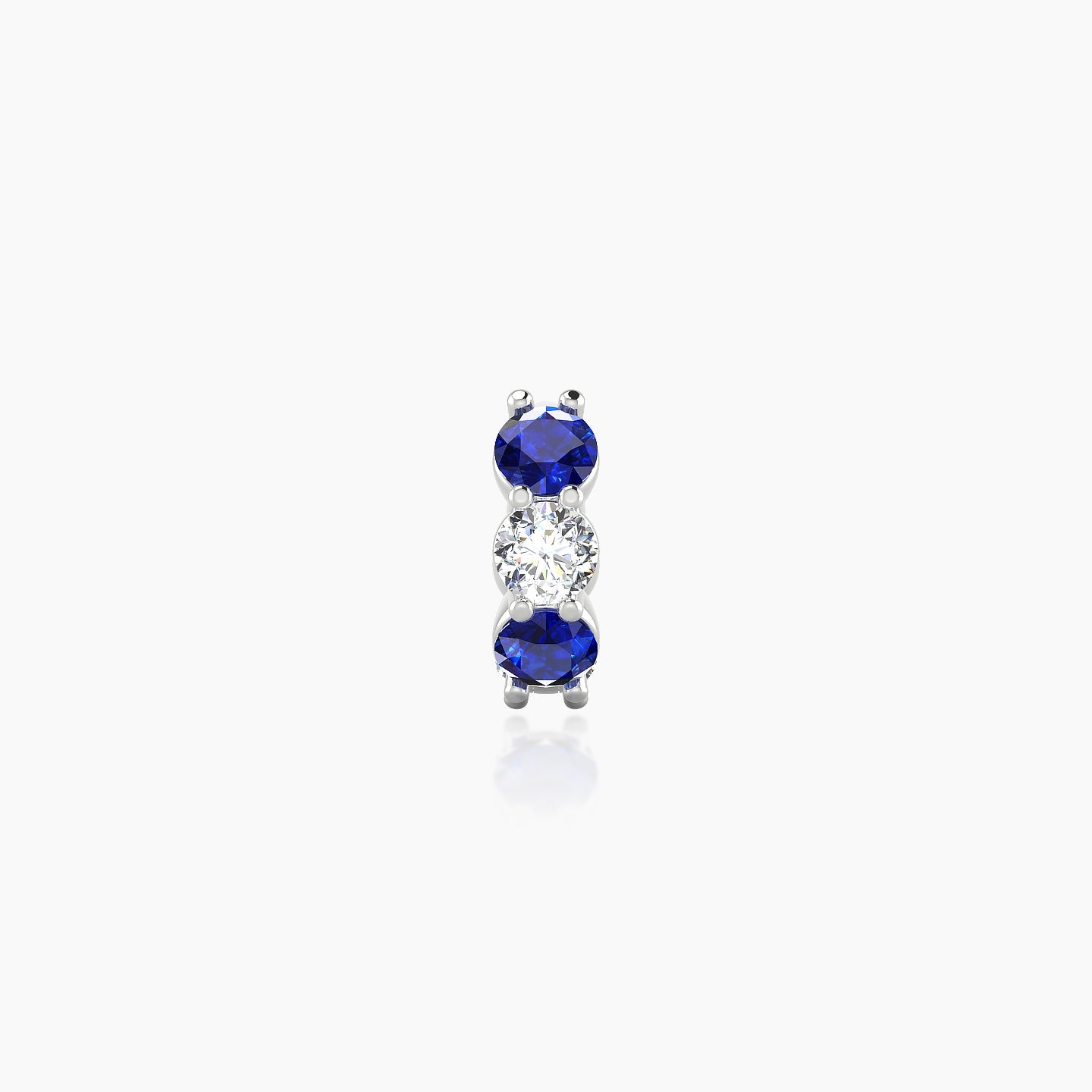 Diana | 18k White Gold 5 mm Sapphire & Diamond Hoop Piercing