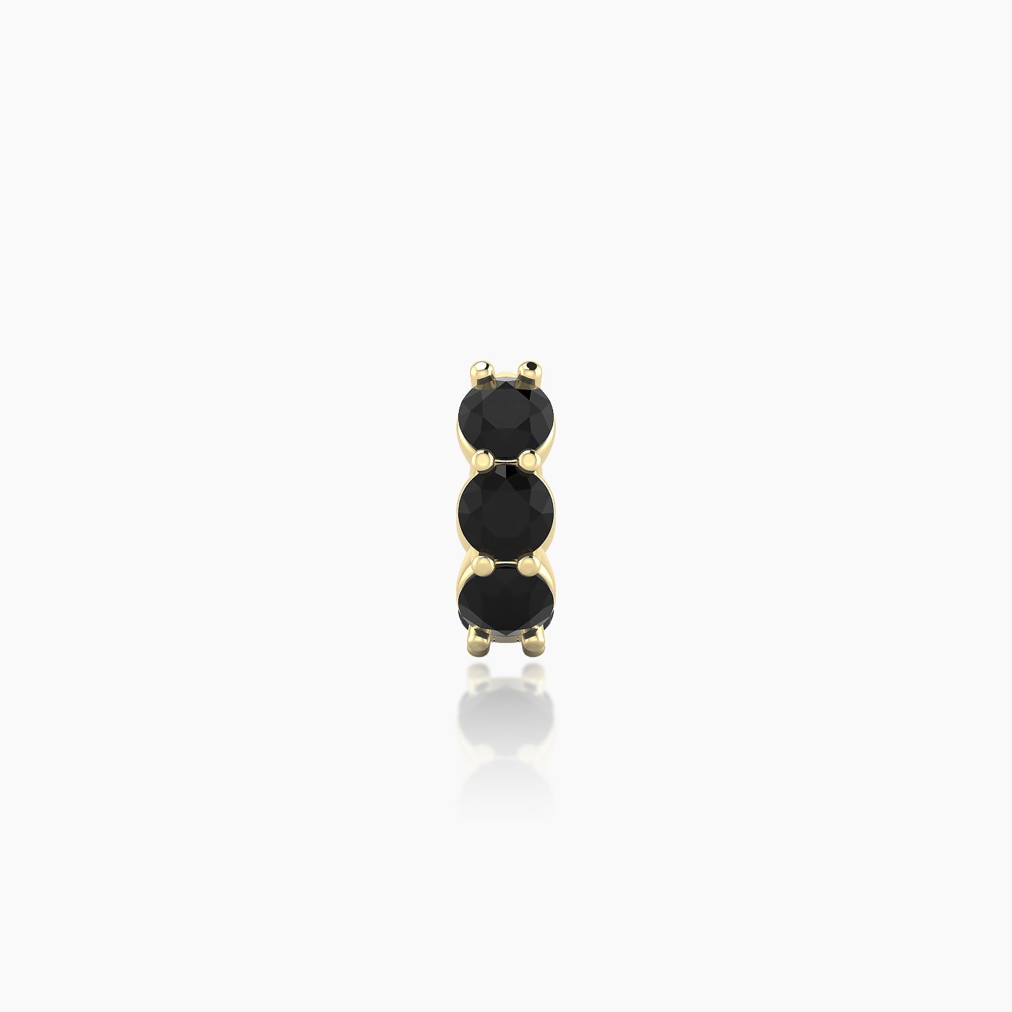 Diana | 18k Yellow Gold 5 mm Black Diamond Hoop Piercing