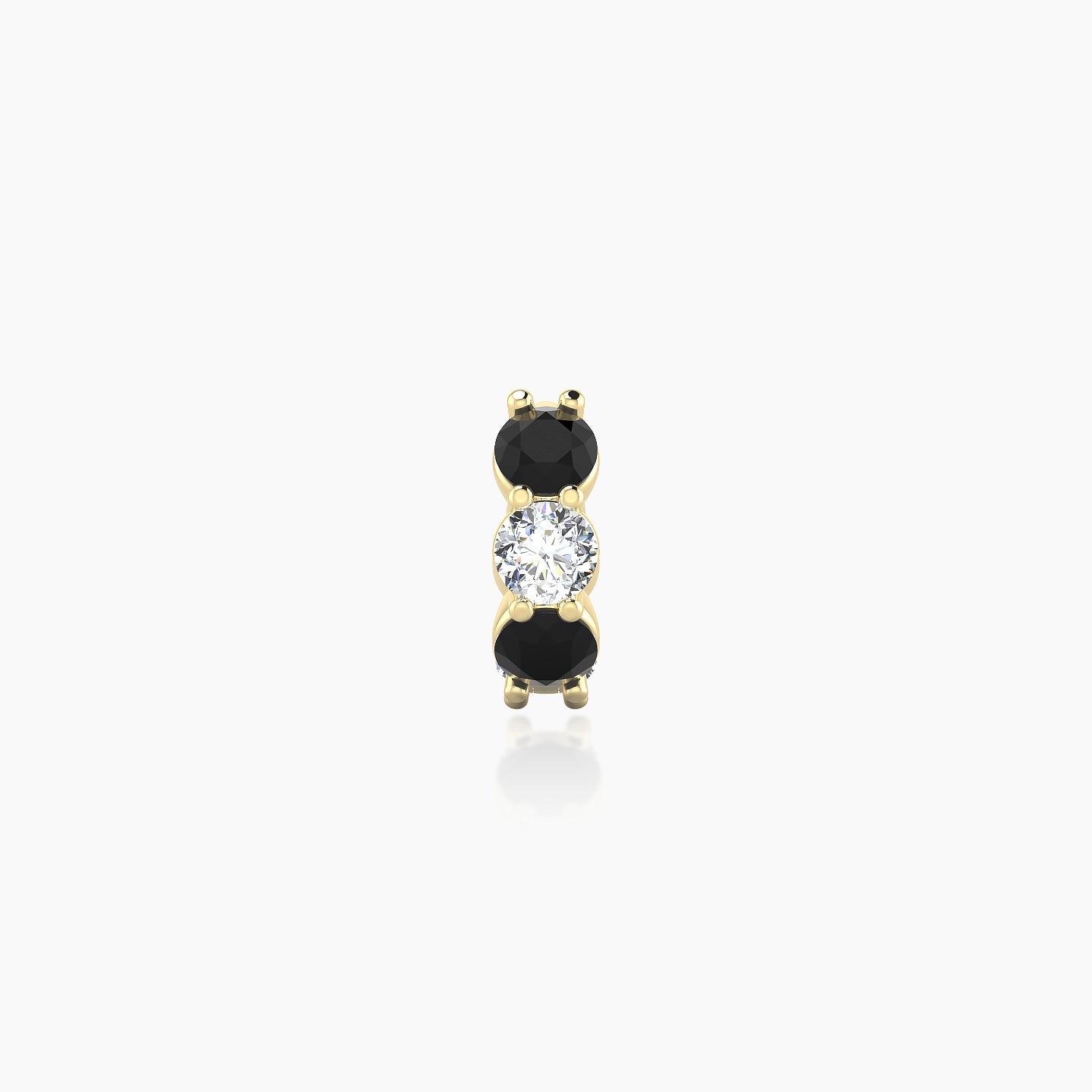 Diana | 18k Yellow Gold 5 mm Black Diamond & Diamond Hoop Piercing