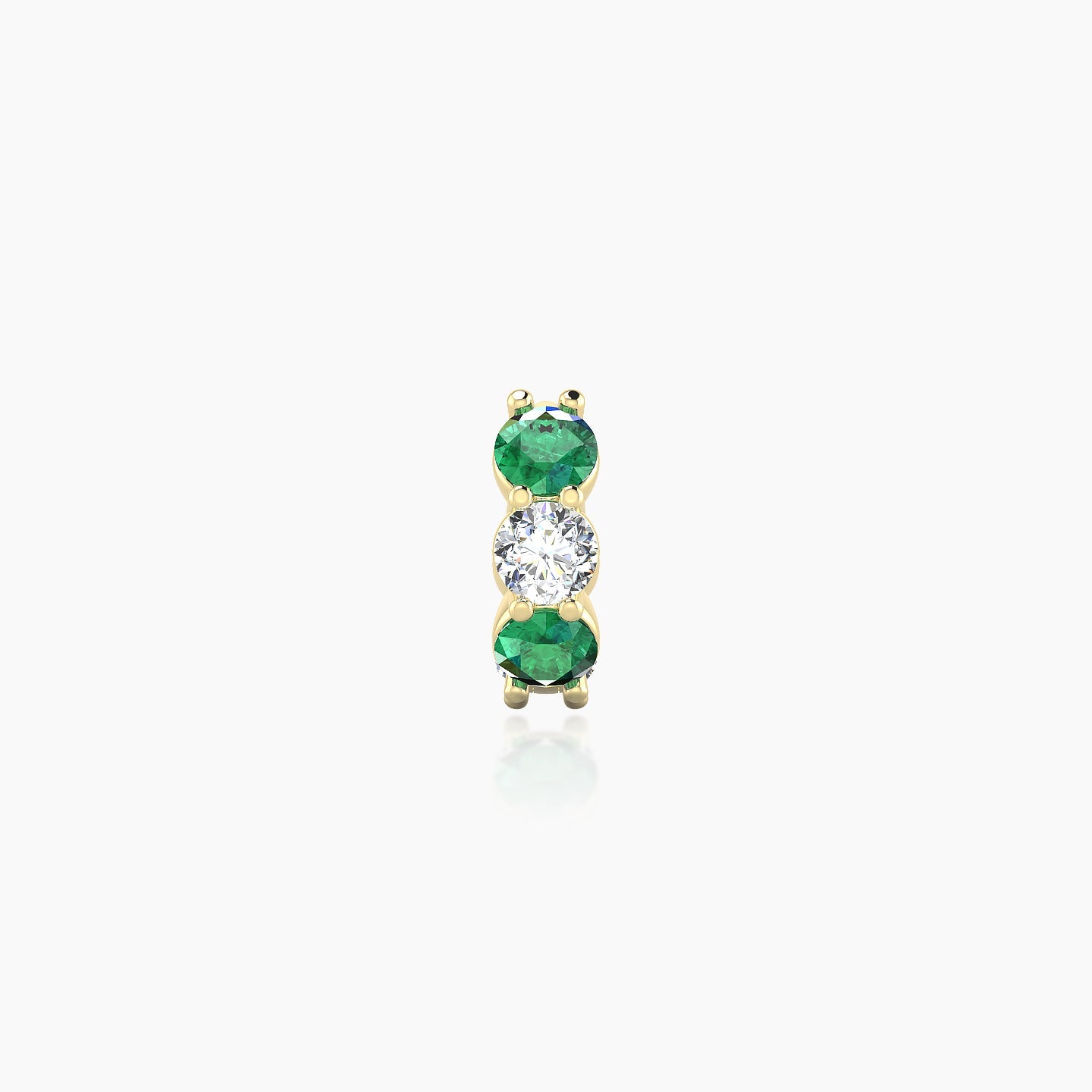 Diana | 18k Yellow Gold 5 mm Emerald & Diamond Hoop Piercing