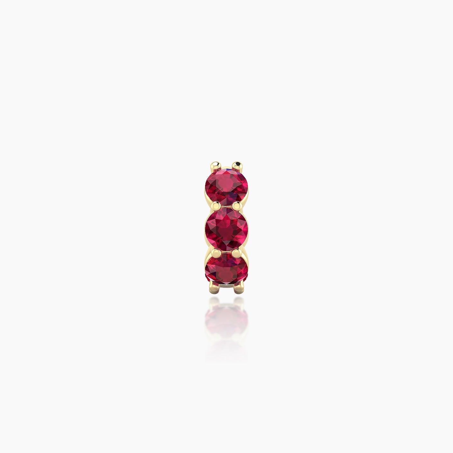 Diana | 18k Yellow Gold 5 mm Ruby Hoop Piercing