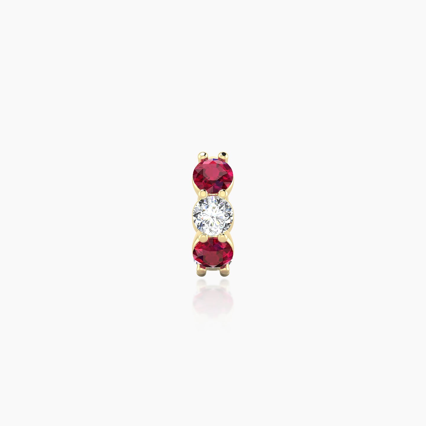 Diana | 18k Yellow Gold 5 mm Ruby & Diamond Hoop Piercing