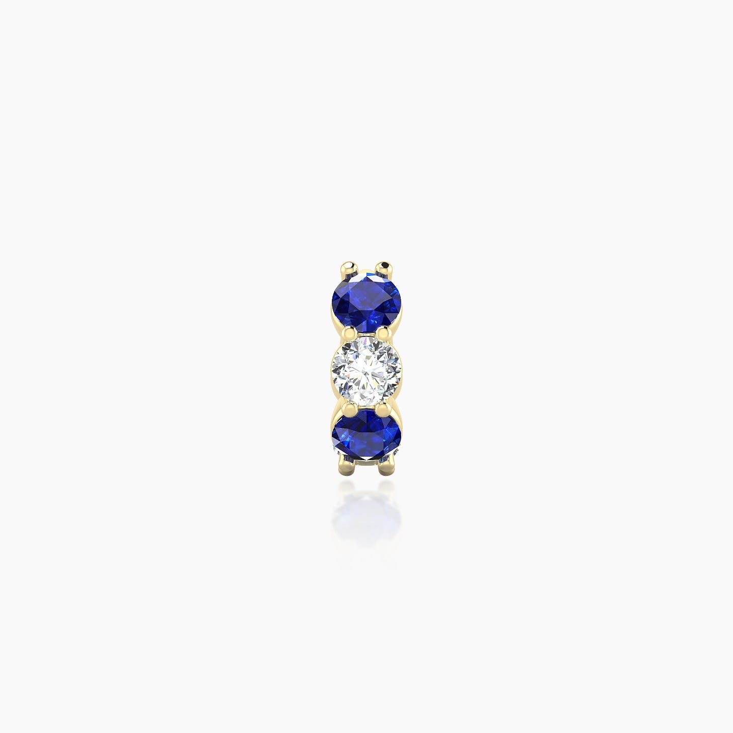 Diana | 18k Yellow Gold 5 mm Sapphire & Diamond Hoop Piercing