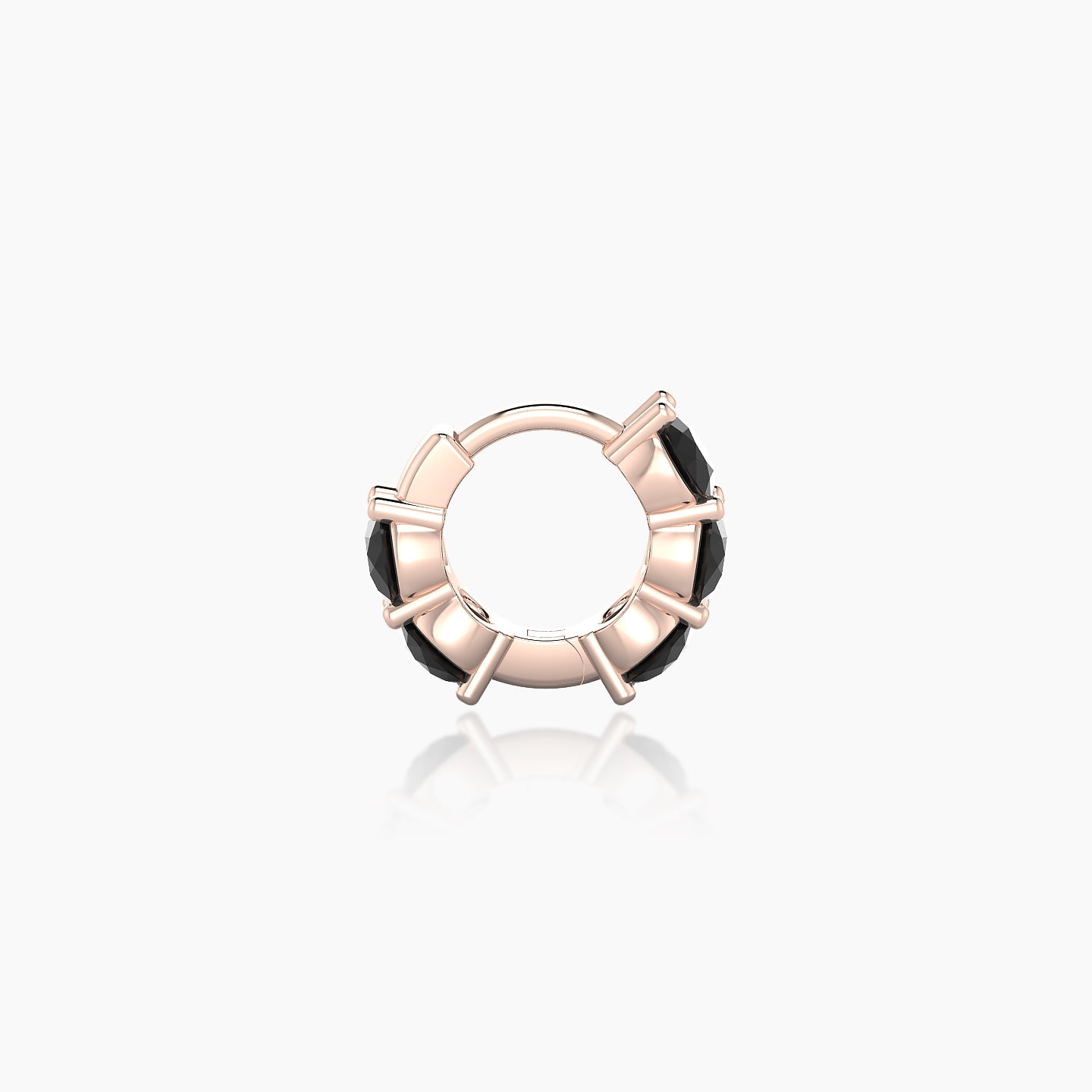 Diana | 18k Rose Gold 5 mm Black Diamond Hoop Piercing