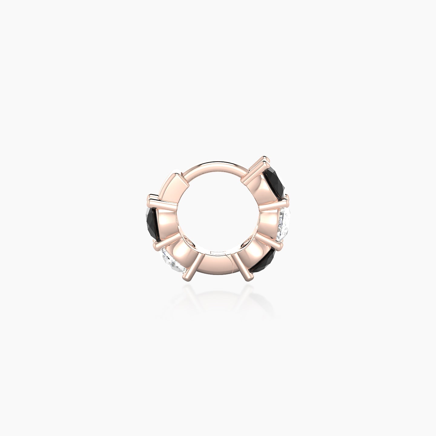 Diana | 18k Rose Gold 5 mm Black Diamond & Diamond Hoop Piercing