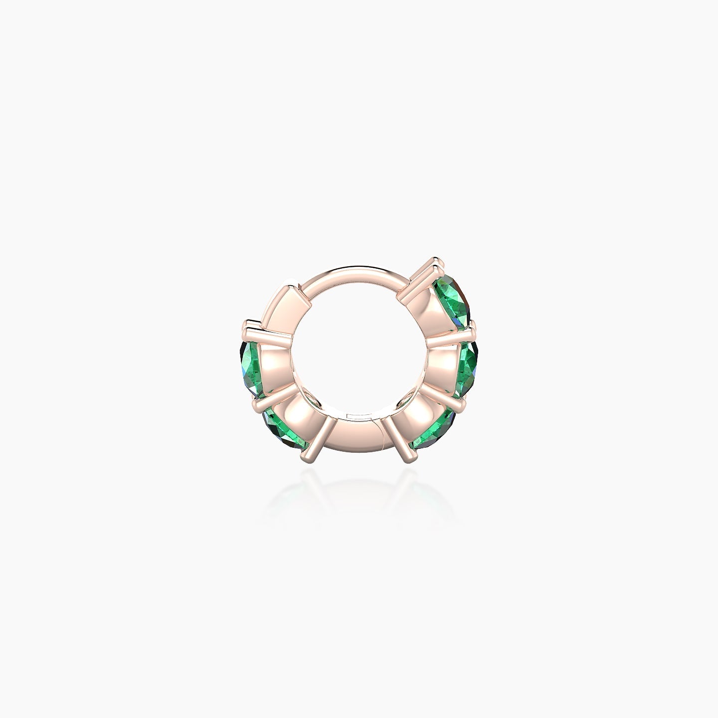 Diana | 18k Rose Gold 5 mm Emerald Hoop Piercing