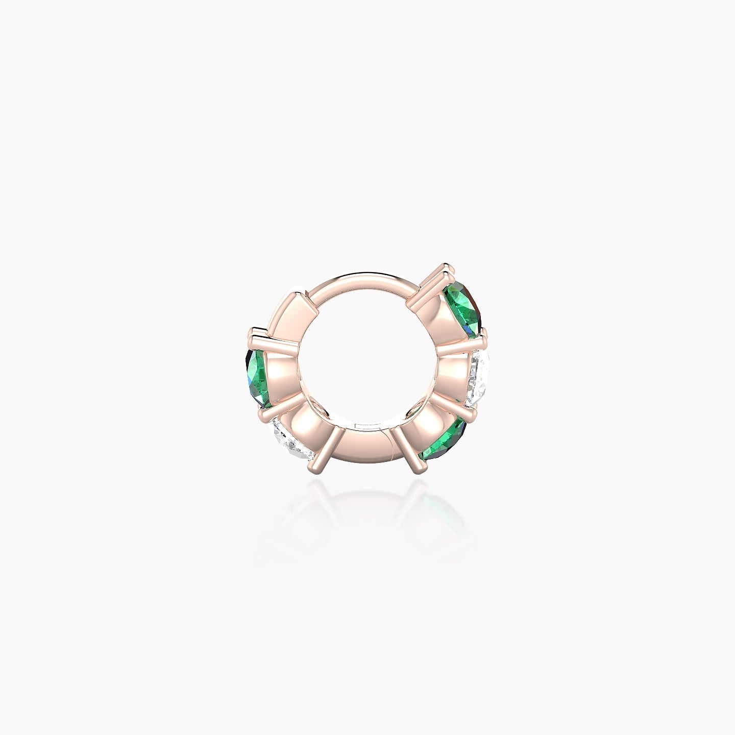 Diana | 18k Rose Gold 5 mm Emerald & Diamond Hoop Piercing