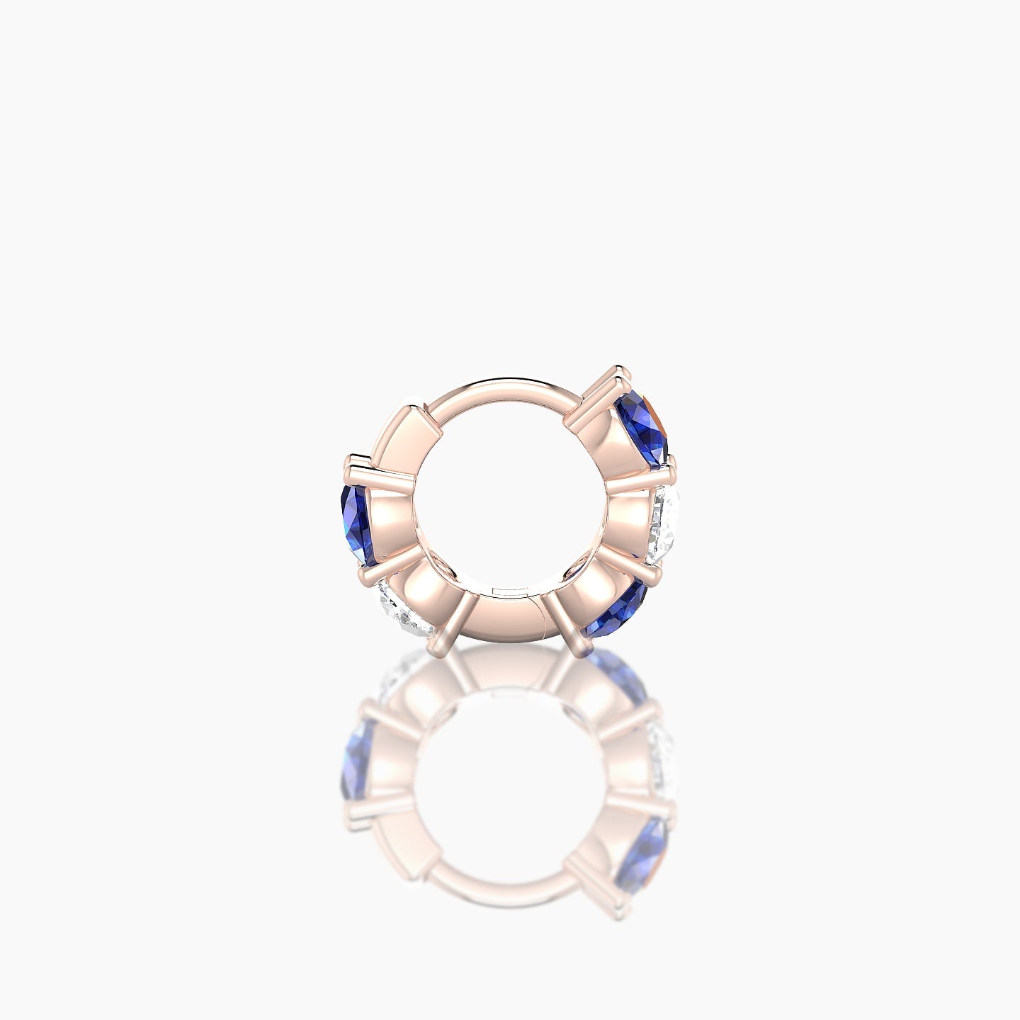 Diana | 18k Rose Gold 5 mm Sapphire & Diamond Hoop Piercing