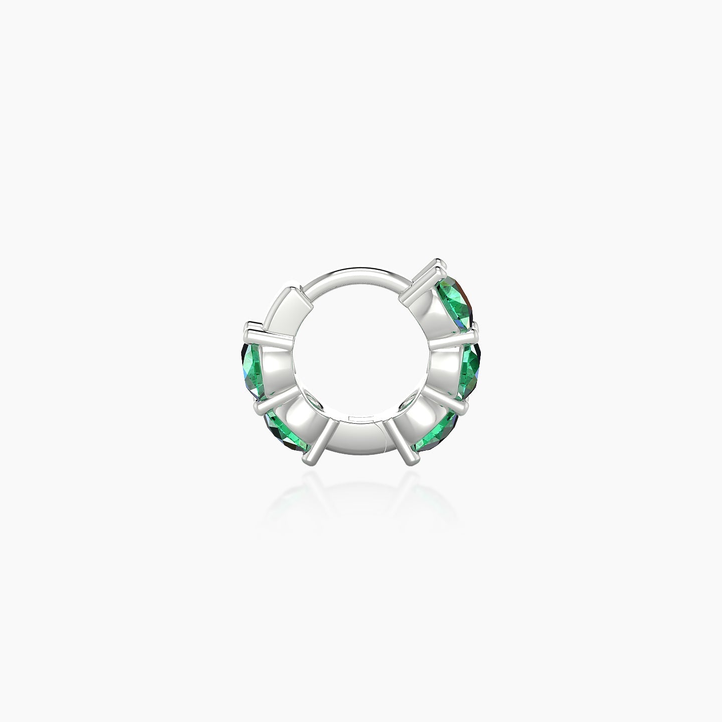 Diana | 18k White Gold 5 mm Emerald Hoop Piercing