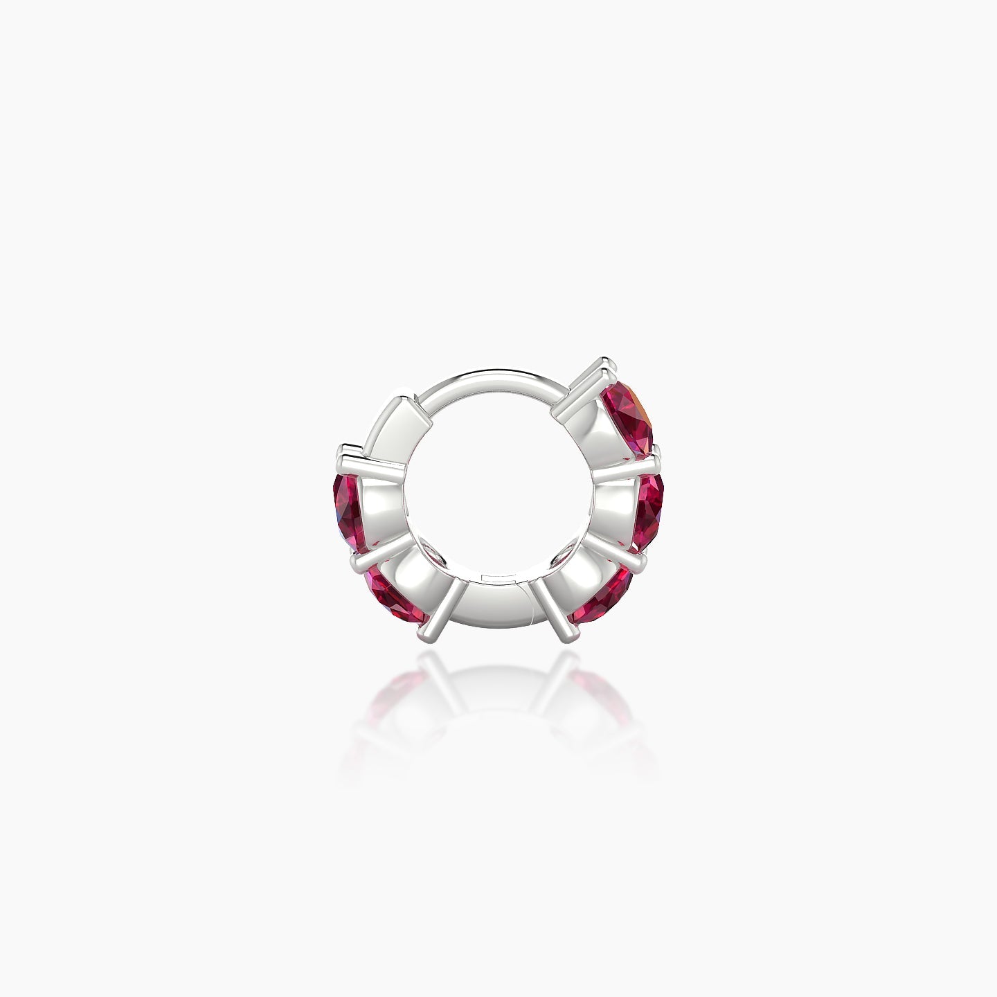 Diana | 18k White Gold 5 mm Ruby Hoop Piercing