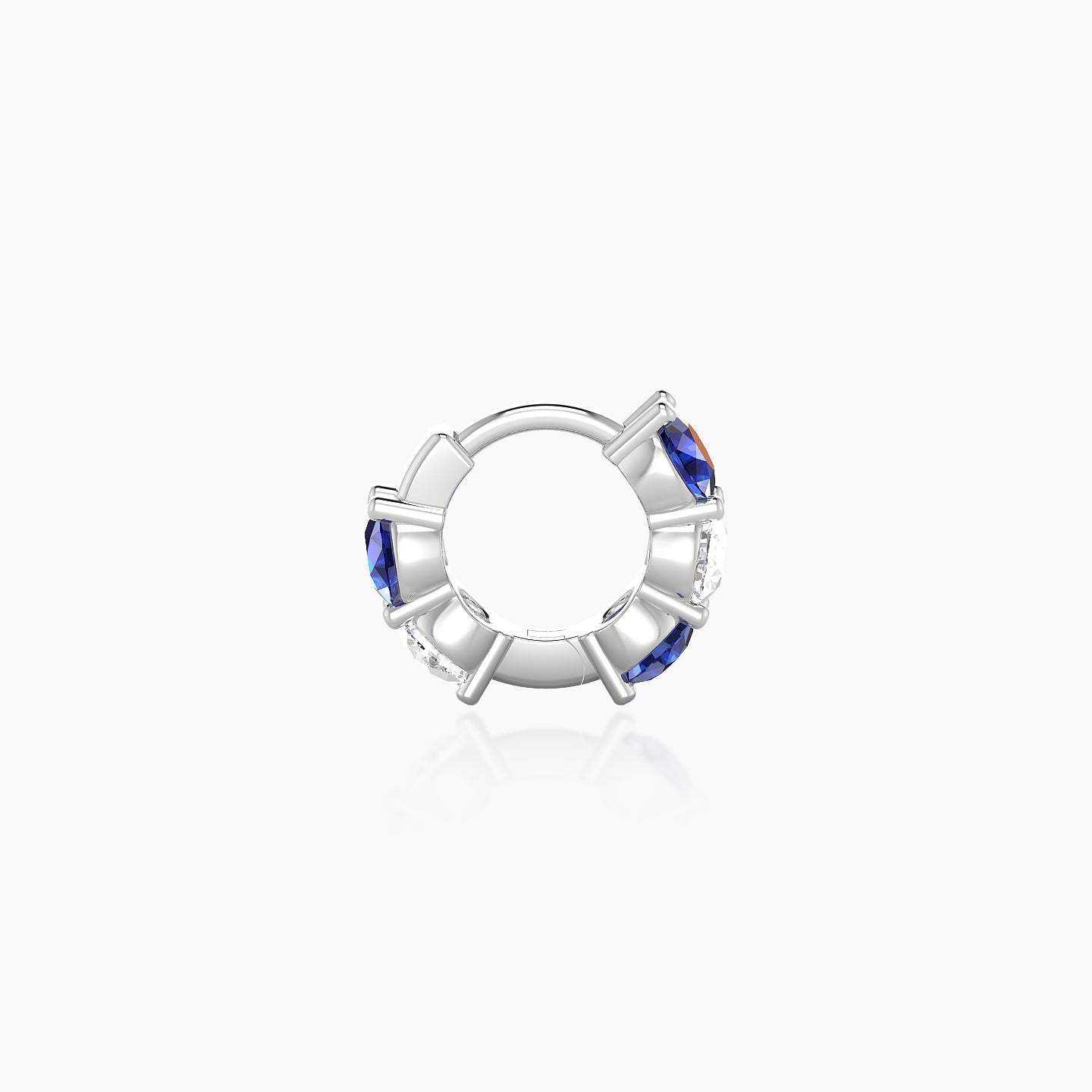 Diana | 18k White Gold 5 mm Sapphire & Diamond Hoop Piercing