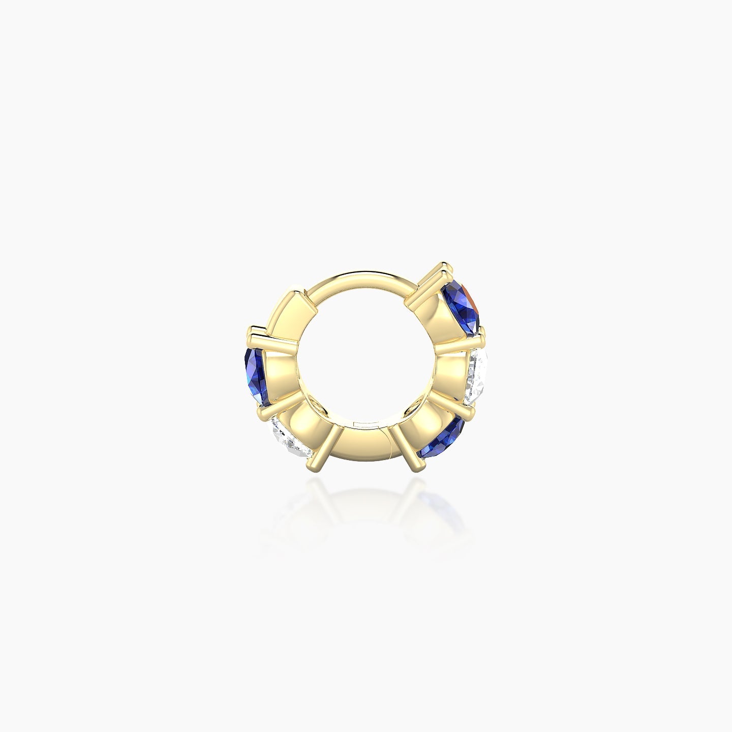 Diana | 18k Yellow Gold 5 mm Sapphire & Diamond Hoop Piercing