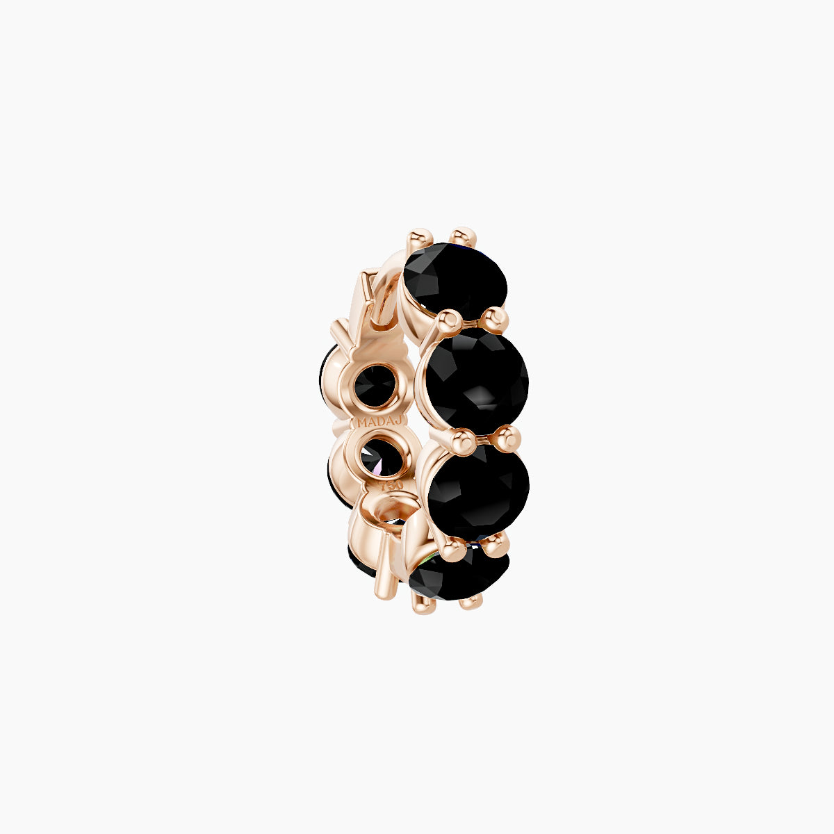 Diana | 18k Rose Gold 6.5 mm Black Diamond Hoop Piercing