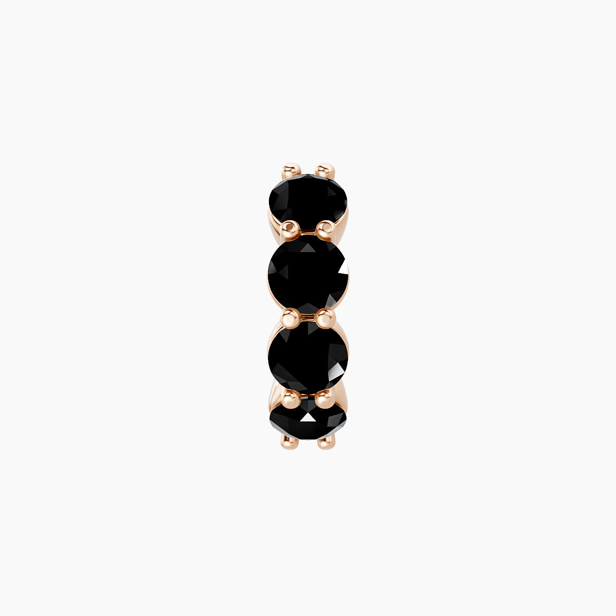 Diana | 18k Rose Gold 6.5 mm Black Diamond Hoop Piercing