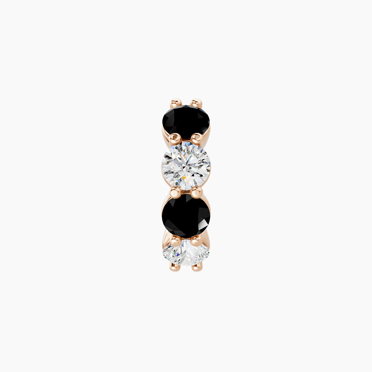 Diana | 18k Rose Gold 6.5 mm Black Diamond & Diamond Hoop Piercing