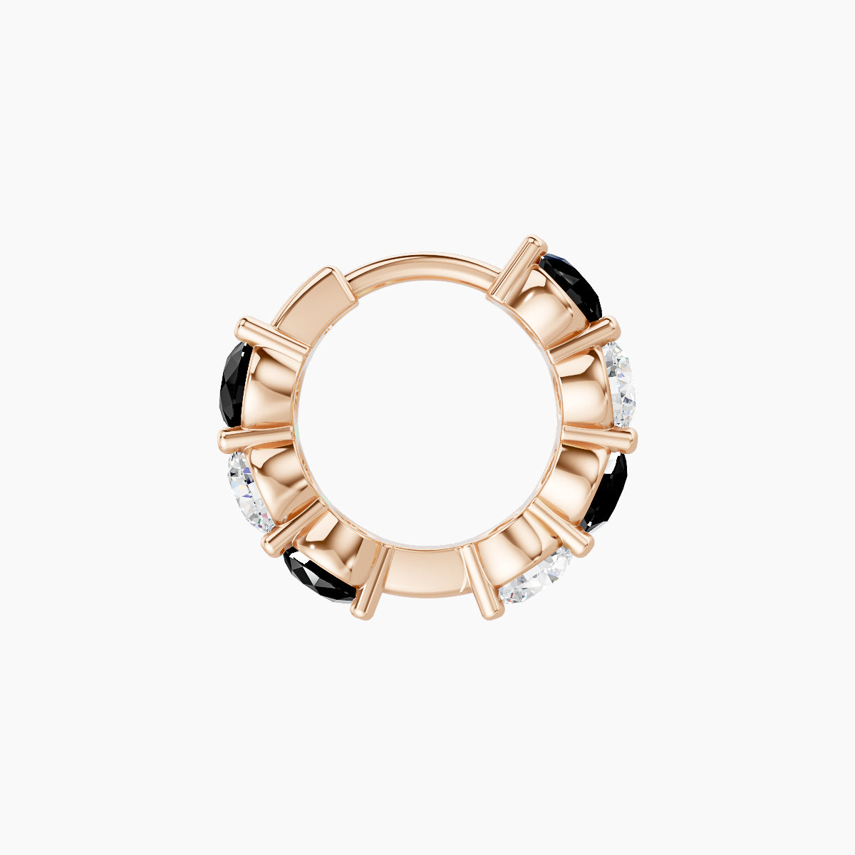 Diana | 18k Rose Gold 6.5 mm Black Diamond & Diamond Hoop Piercing