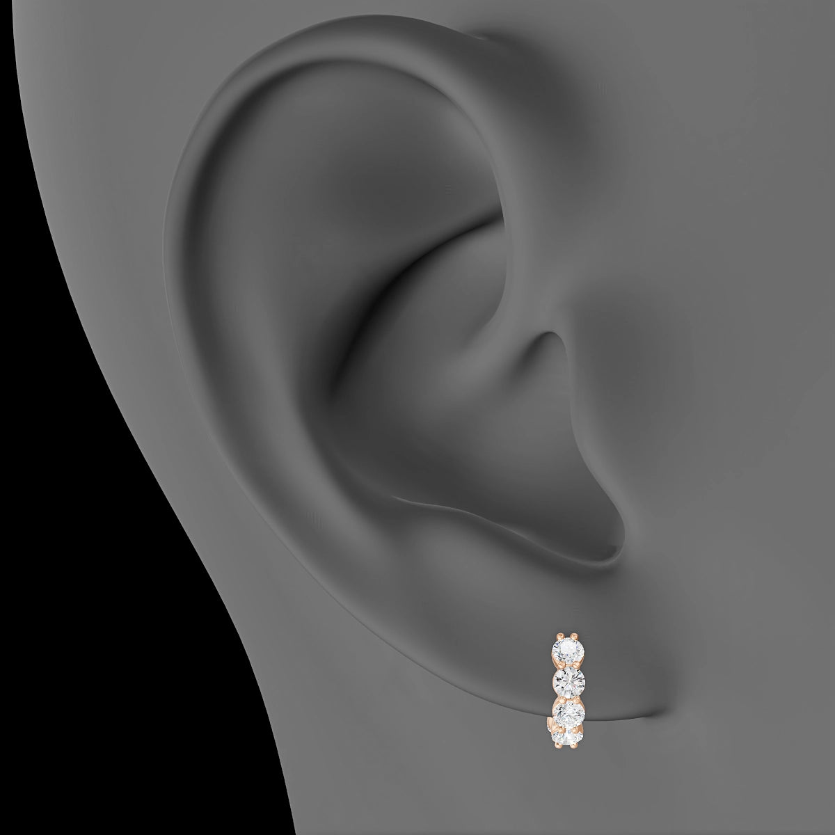 Diana | 18k Rose Gold 6.5 mm Diamond Hoop Piercing