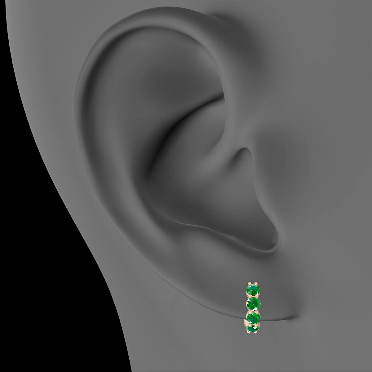 Diana | 18k Rose Gold 6.5 mm Emerald Hoop Piercing