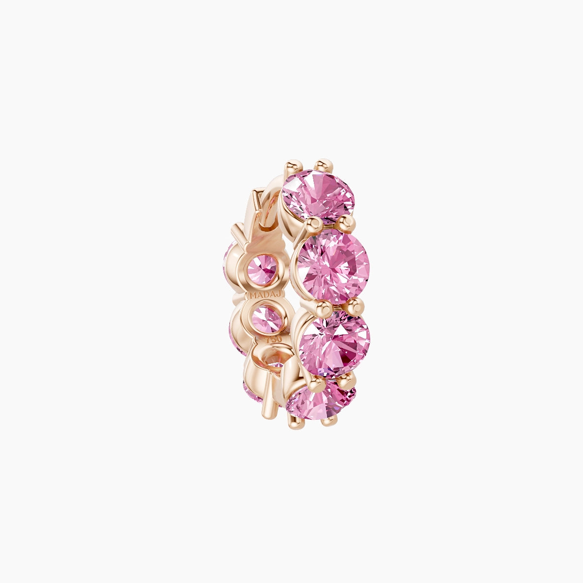 Diana | 18k Rose Gold 6.5 mm Pink Sapphire Hoop Piercing