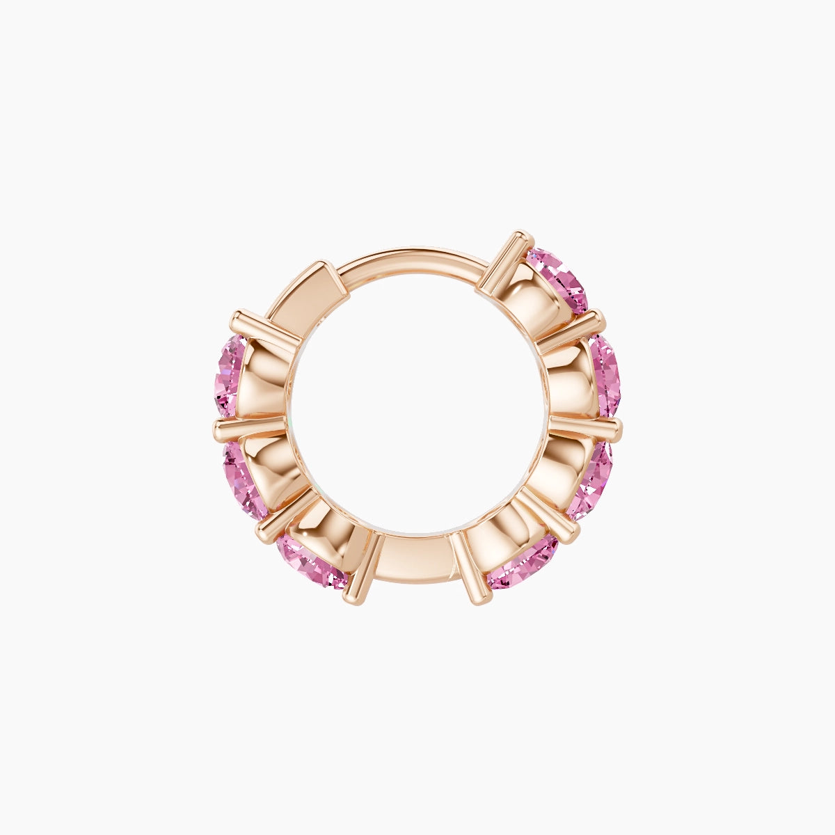 Diana | 18k Rose Gold 6.5 mm Pink Sapphire Hoop Piercing
