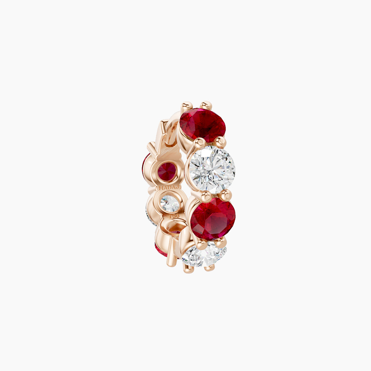 Diana | 18k Rose Gold 6.5 mm Ruby & Diamond Hoop Piercing