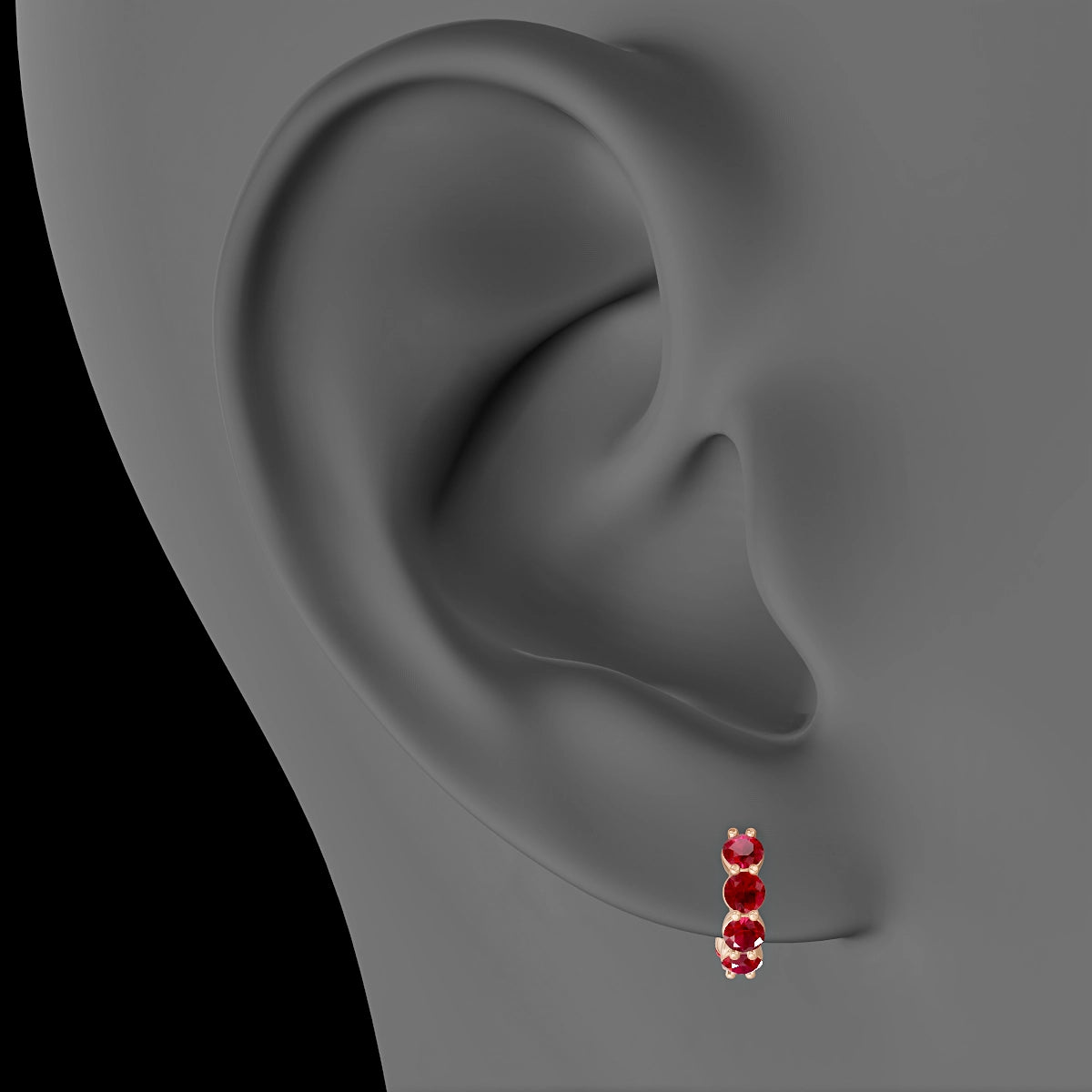 Diana | 18k Rose Gold 6.5 mm Ruby Hoop Piercing