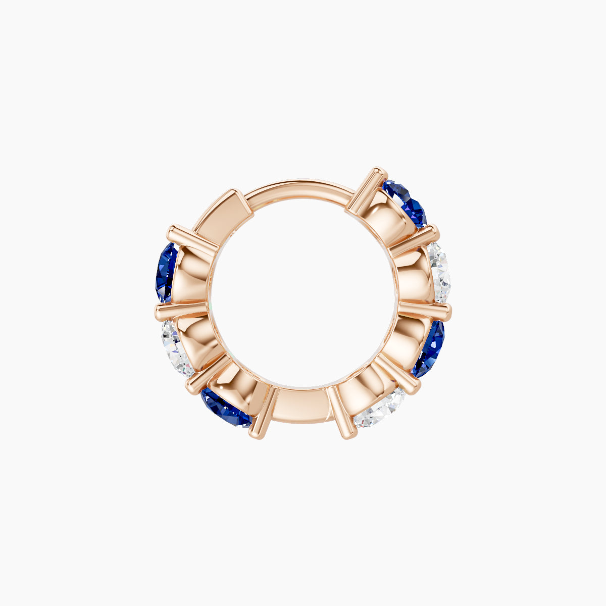 Diana | 18k Rose Gold 6.5 mm Sapphire & Diamond Hoop Piercing