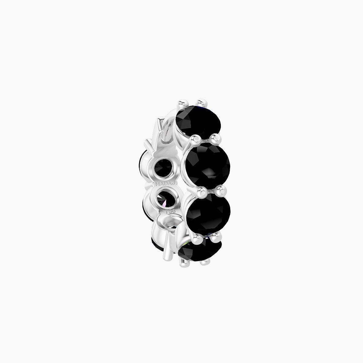 Diana | 18k White Gold 6.5 mm Black Diamond Hoop Piercing