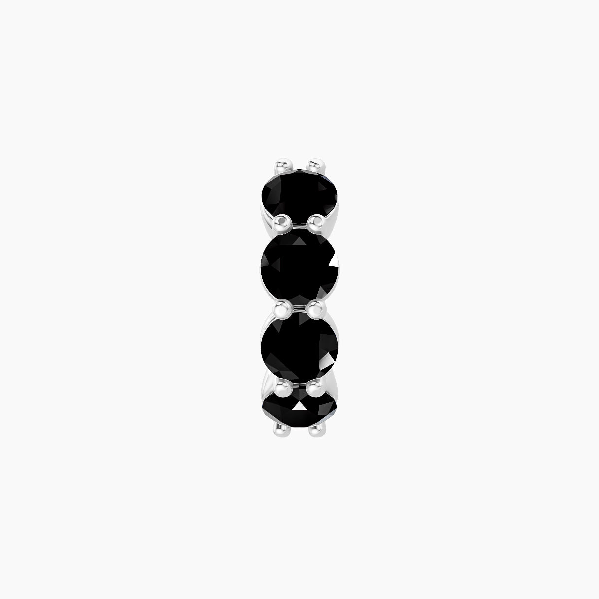 Diana | 18k White Gold 6.5 mm Black Diamond Hoop Piercing