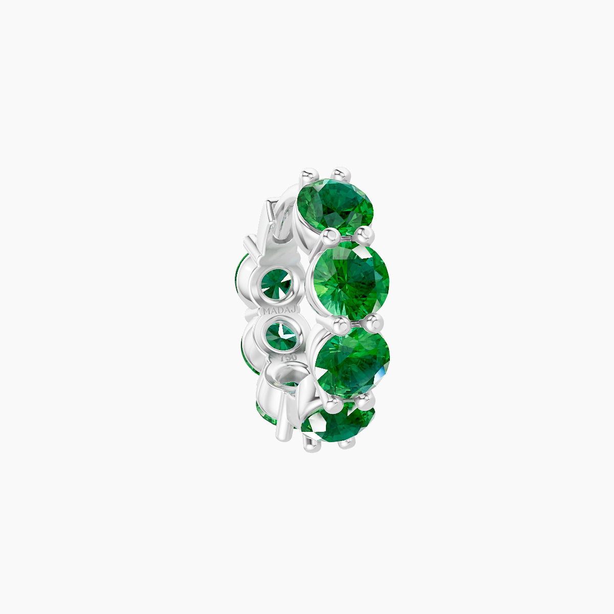 Diana | 18k White Gold 6.5 mm Emerald Hoop Piercing