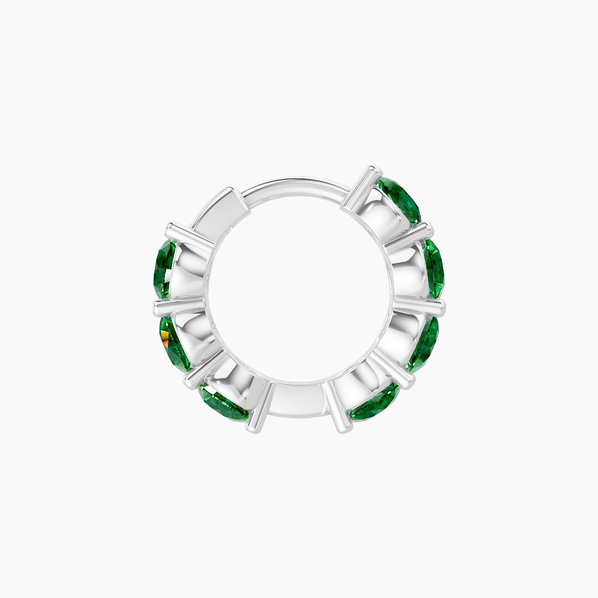 Diana | 18k White Gold 6.5 mm Emerald Hoop Piercing