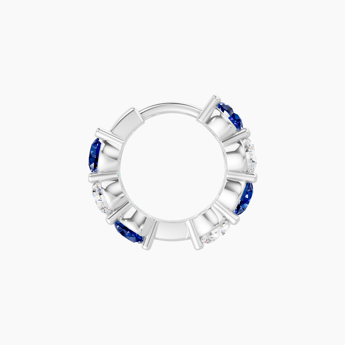 Diana | 18k White Gold 6.5 mm Sapphire & Diamond Hoop Piercing