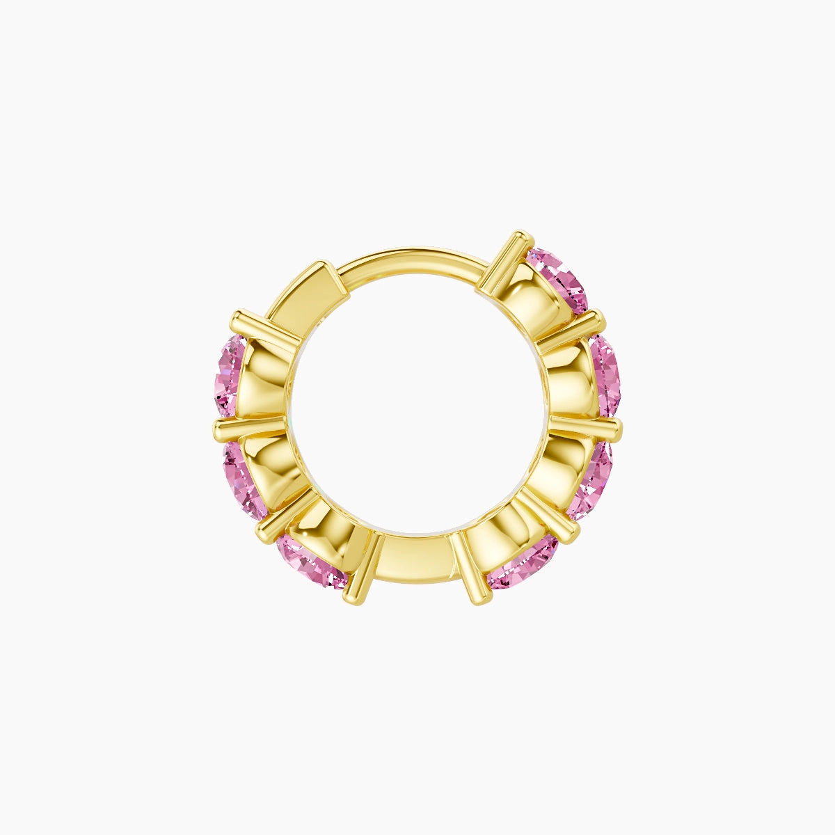 Diana | 18k Yellow Gold 6.5 mm Pink Sapphire Hoop Piercing