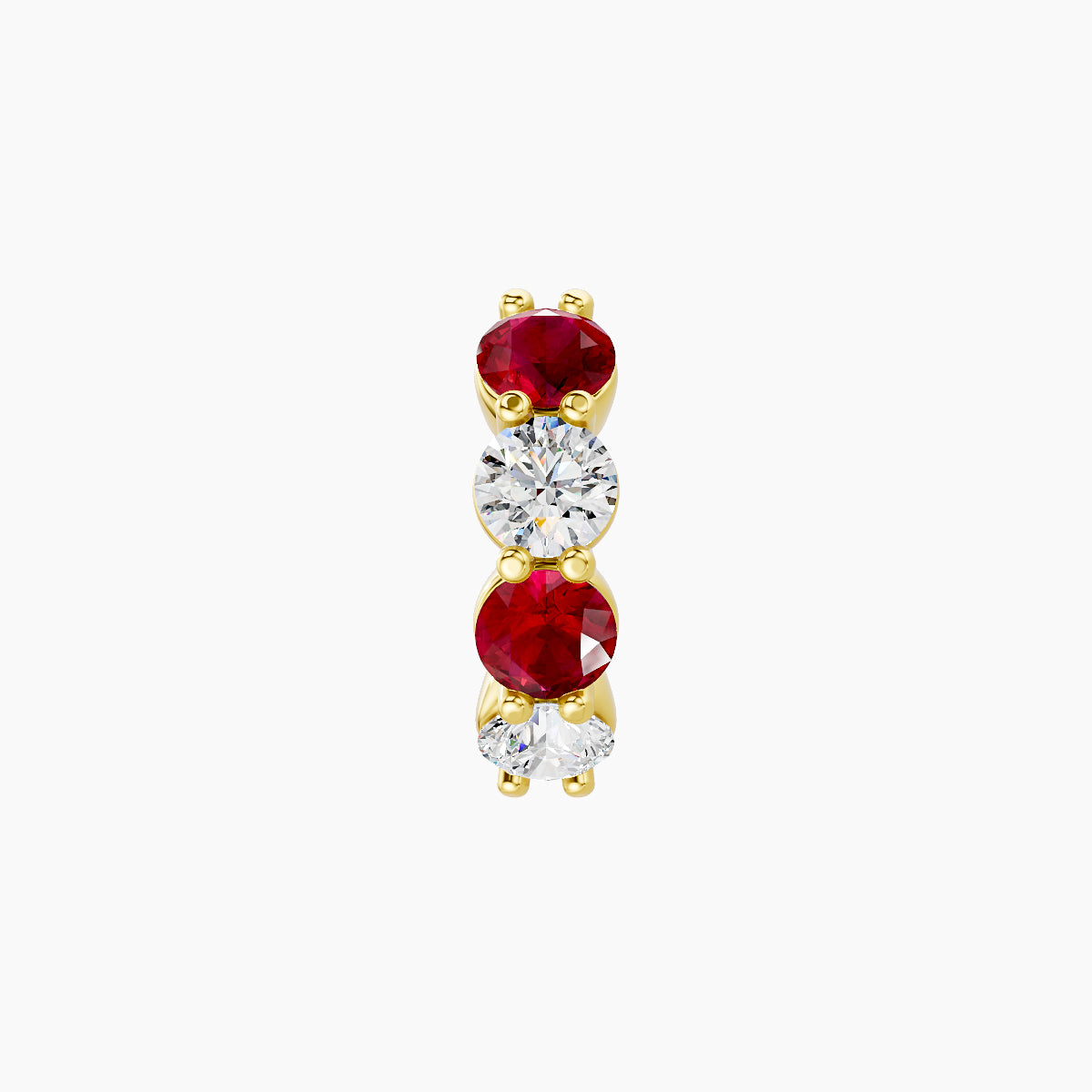 Diana | 18k Yellow Gold 6.5 mm Ruby & Diamond Hoop Piercing