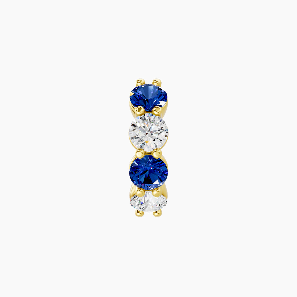Diana | 18k Yellow Gold 6.5 mm Sapphire & Diamond Hoop Piercing