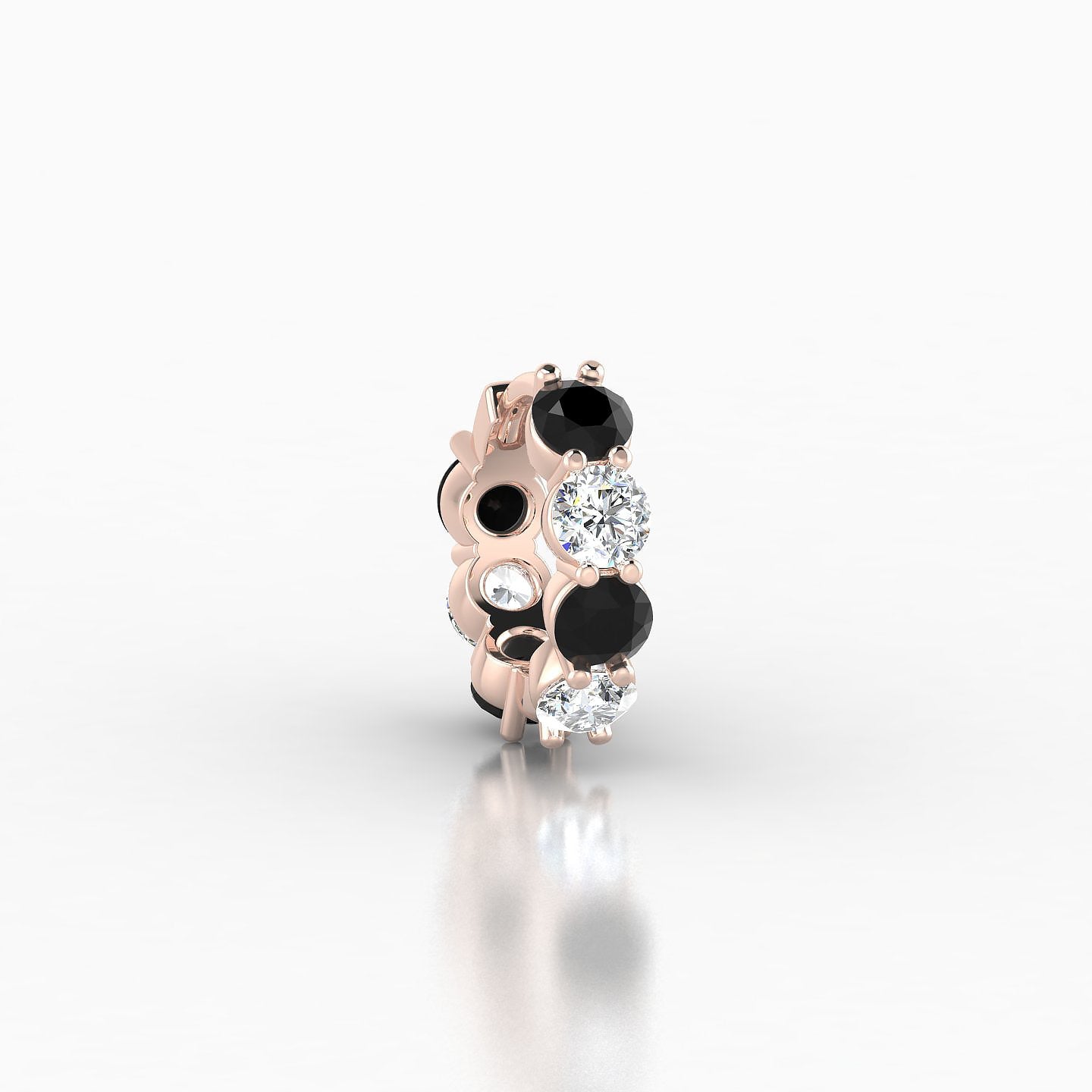 Diana | 18k Rose Gold 6.5 mm Black Diamond & Diamond Hoop Piercing