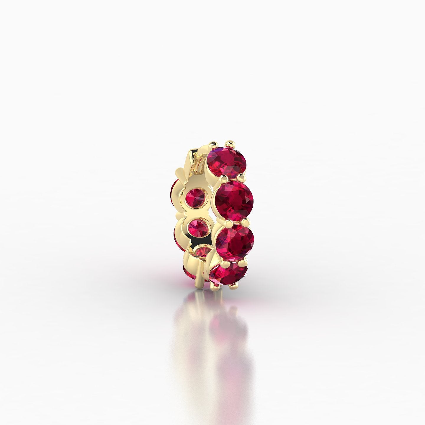 Diana | 18k Yellow Gold 6.5 mm Ruby Hoop Piercing