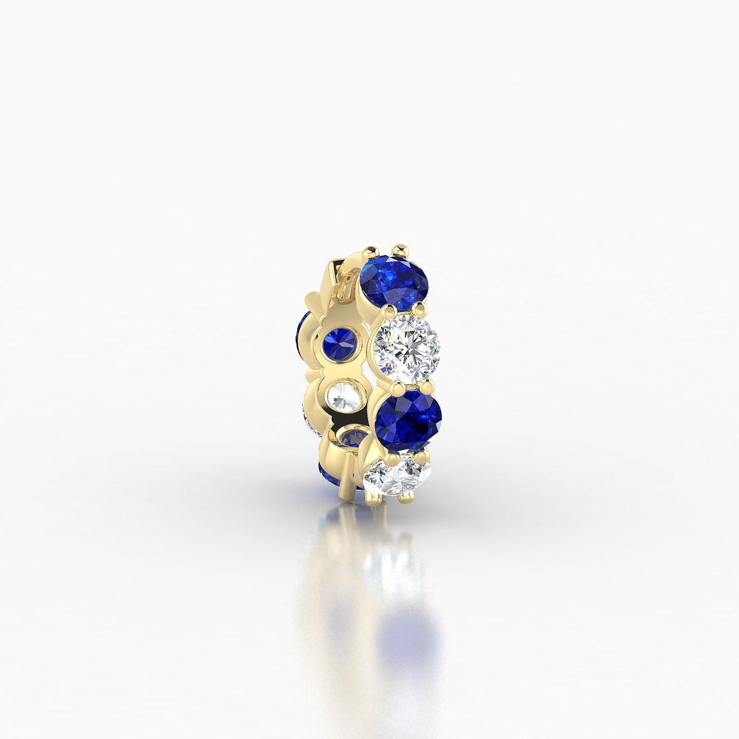 Diana | 18k Yellow Gold 6.5 mm Sapphire & Diamond Hoop Piercing