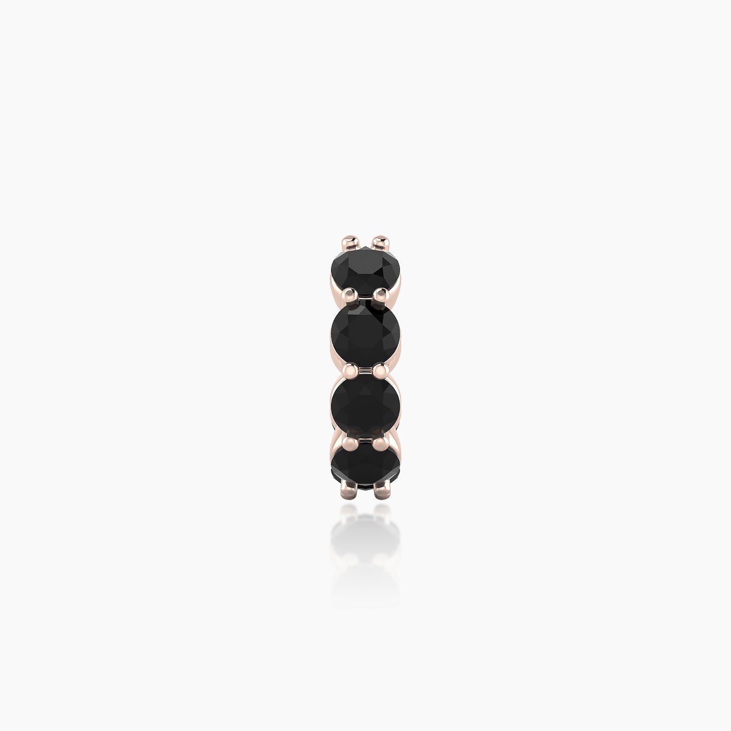 Diana | 18k Rose Gold 6.5 mm Black Diamond Hoop Piercing