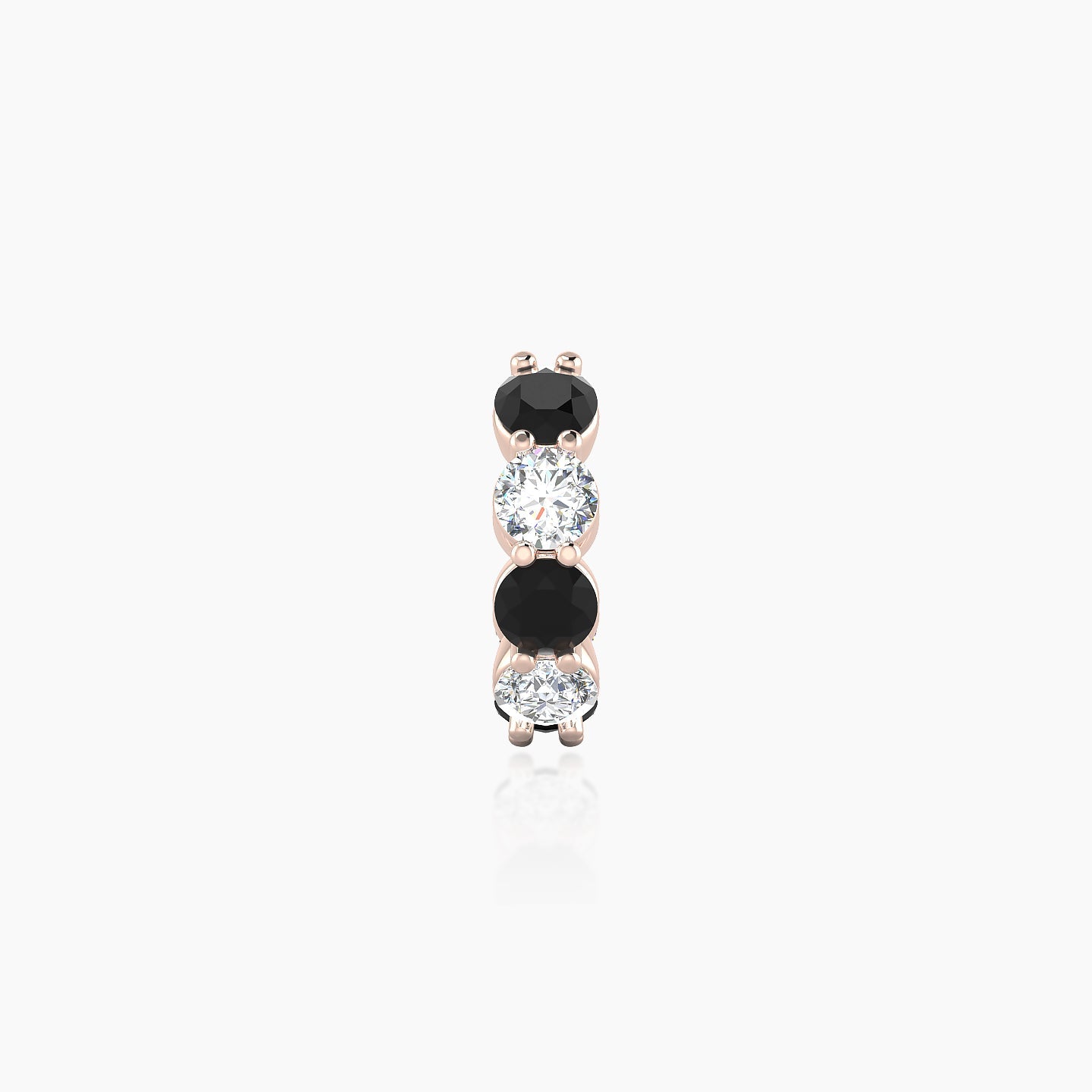 Diana | 18k Rose Gold 6.5 mm Black Diamond & Diamond Hoop Piercing