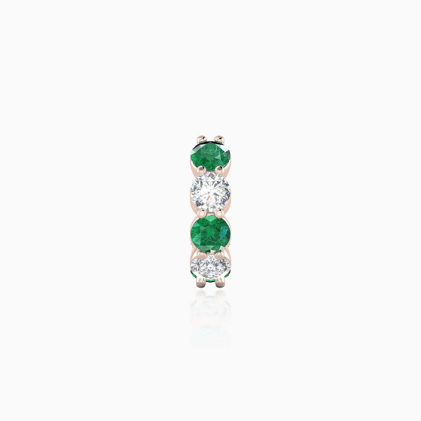 Diana | 18k Rose Gold 6.5 mm Emerald & Diamond Hoop Piercing