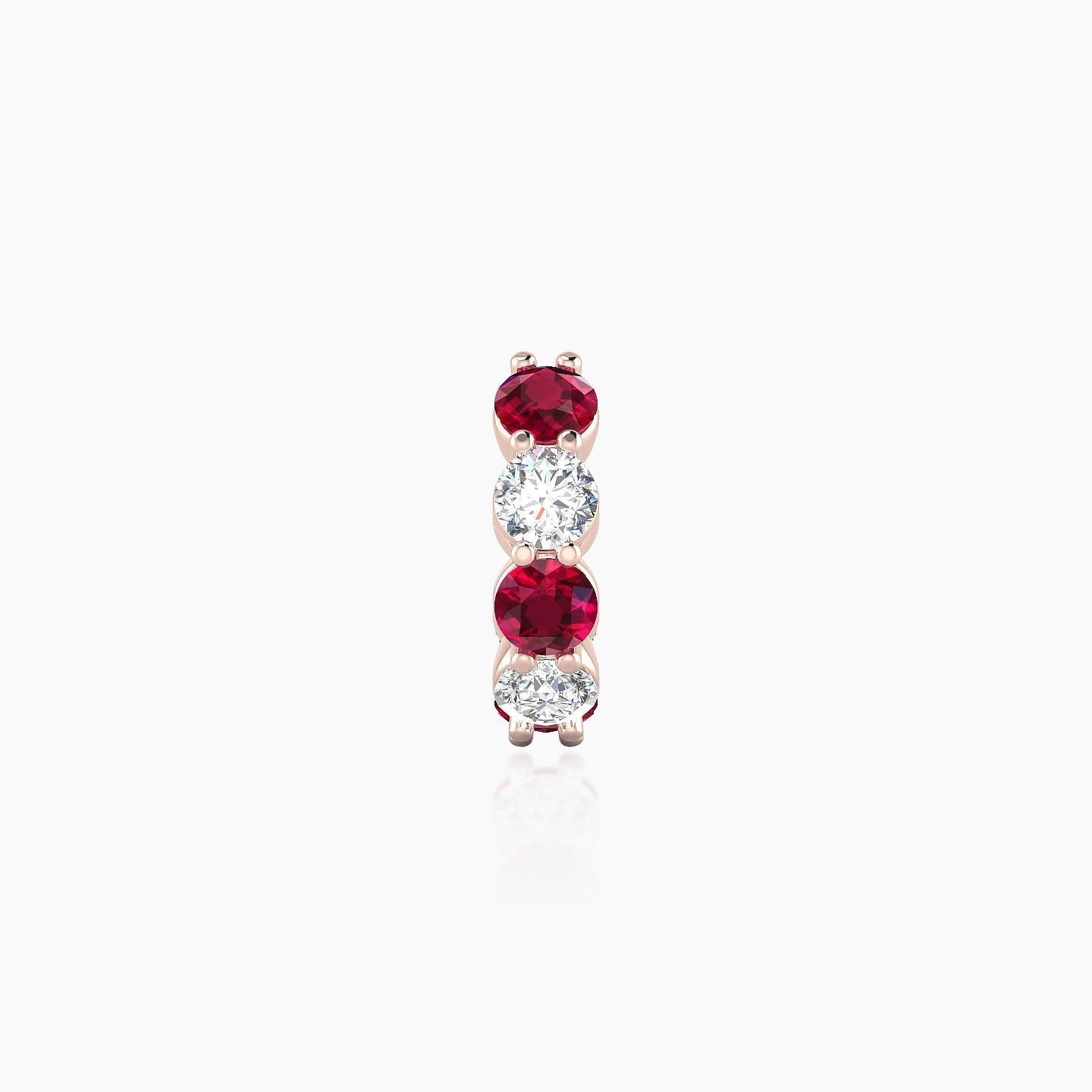 Diana | 18k Rose Gold 6.5 mm Ruby & Diamond Hoop Piercing